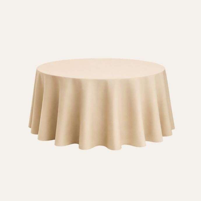 Rundes Tischtuch Beige 305 cm mieten