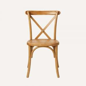 Crossback Stuhl Holz dunkel mieten Hochzeit